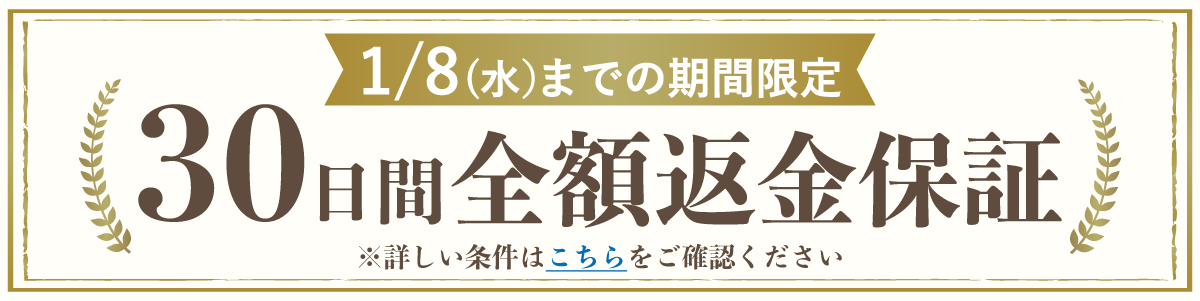 30日間全額返金保証